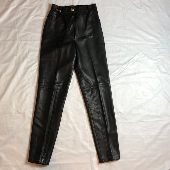 ESCADA MARGARETHA LEY Pants - ESCADA MARGARETHA LEY Vintage Black leather pants